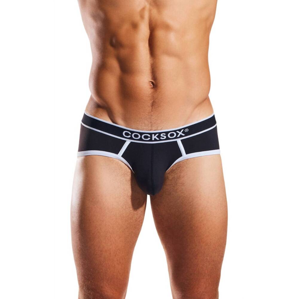 NEW COCKSOX contour pouch sports brief in schwarz